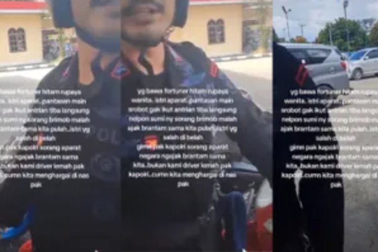 Viral Diduga Seorang Istri Brimob Mengendarai Fortuner Serobot Antrean