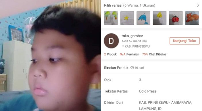 Bocah Kelas 4 SD Asal Lampung Viral Karena Jual Gambar di Marketplace