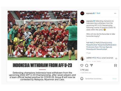 Media Amerika Serikat Kaget Timnas Indonesia U-23 Mundur dari Piala AFF U-23 2022 Karena Covid-19