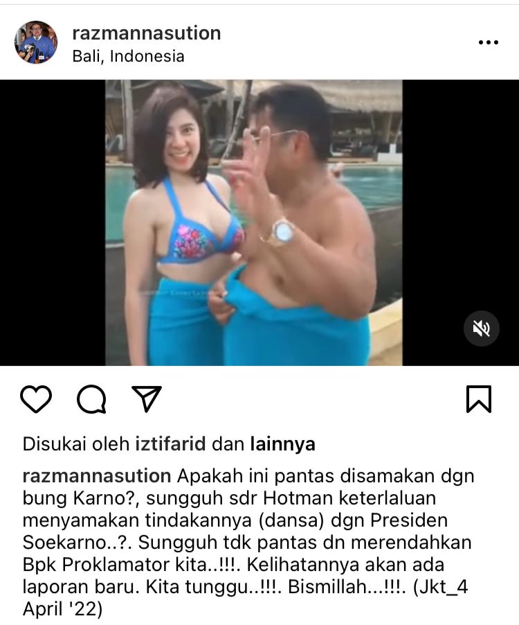 Razman Soroti Hotman yang Sebut Dirinya Dansa dengan perempuan layaknya Soekarno