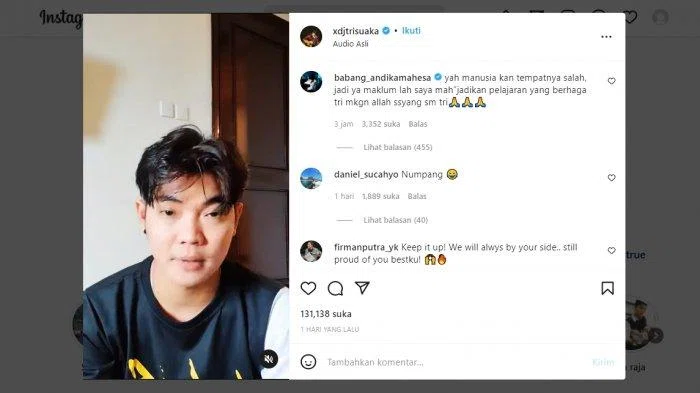 Video Permintaan Maaf Tri Suaka, Begini Respon Andika Kangen Band