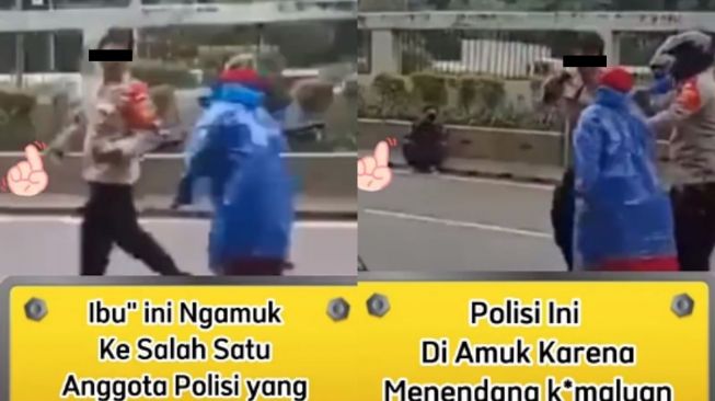Viral Video Polisi Diduga Tendang Kemaluan Emak-Emak