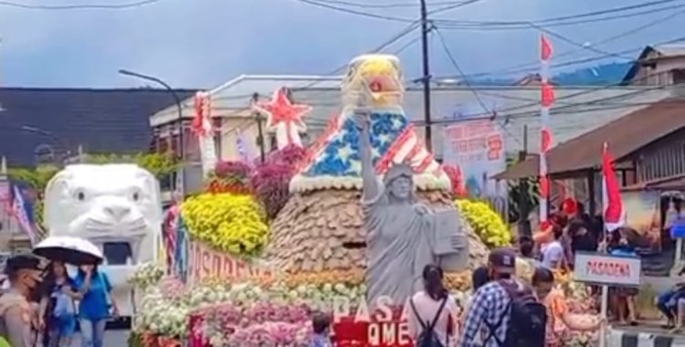 Heboh, Tomohon International Flower Festival 2022 Ada Bendera Amerika?