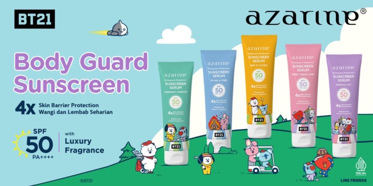 Keren! Brand Skincare Indonesia AZARINE Launching Body Sunscreen Bareng BT21