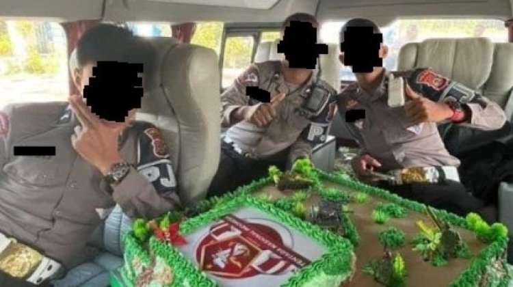 Viral! Polisi Kasih TNI Kue Ulang Tahun yang Sudah Dijilati PJR