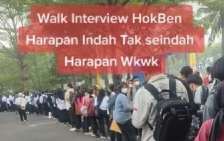 Viral Antrean Panjang Pelamar Kerja di Hokben Di Bekasi