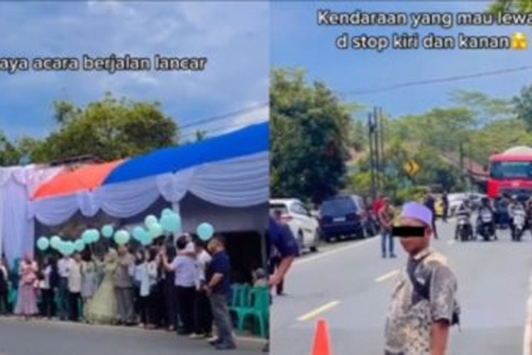 Viral Pengantin Nikah di Jalan Raya, Bikin Macet