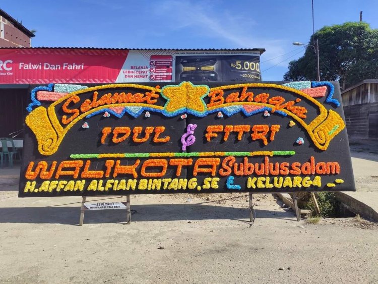 Viral! Karangan Bunga Perjodohan Idul Fitri di Aceh, Netizen: Unik Banget