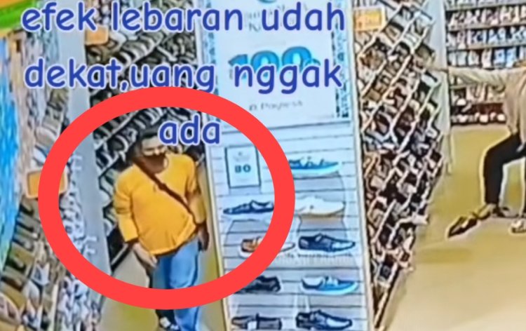 Terekam CCTV, Seorang Pria di Pekanbaru Nekat Curi Sepatu