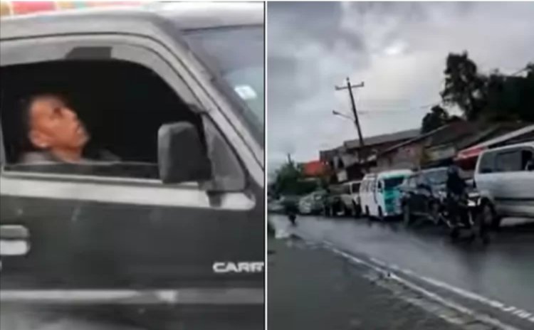 Viral Sopir Mobil Pick Up Ketiduran di Jalan, Auto Bikin Macet Panjang