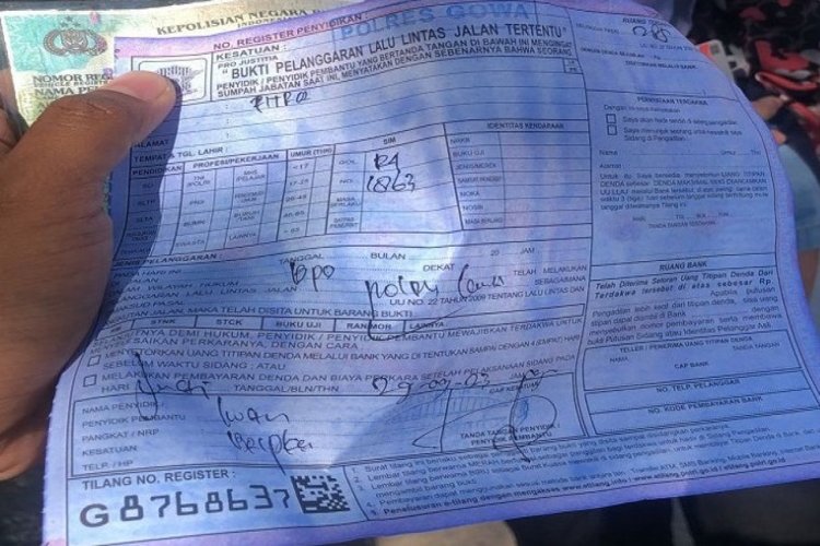 Viral! Pengendara di Gowa Diminta Transfer Rp 350 Ribu ke Rekening Pribadi Polisi Usai Kena Tilang