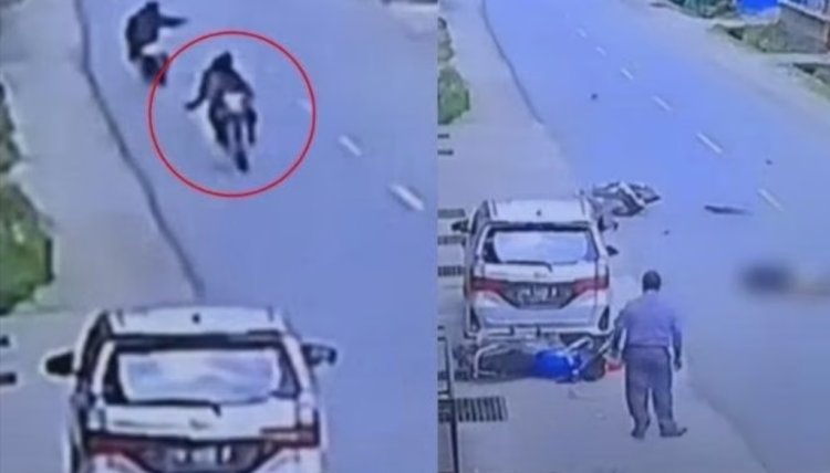 Viral Pria Berboncengan Tak Sadarkan Diri Usai Tabrak Mobil yang Sedang Parkir, Ternyata Pelaku Jambret