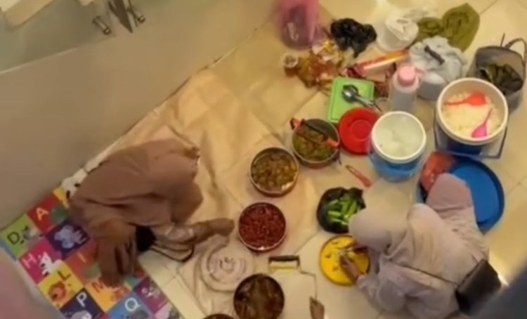 Viral Emak-emak Gelar Tikar dan Makan Lesehan di Mal