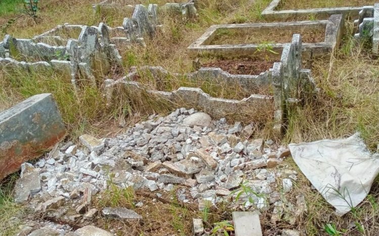 Viral! Bangunan Nisan Kuburan di Binjai Rusak, Besinya Dicuri