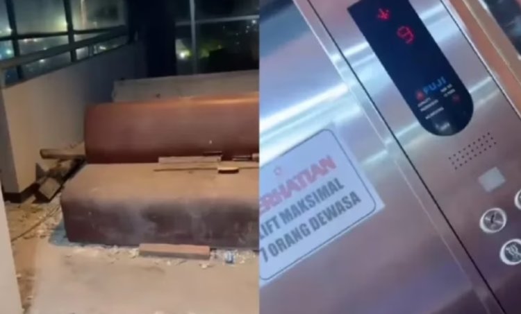 Viral Dua Wanita Panik Terjebak di Lift Diduga Gedung Angker di Banjarmasin