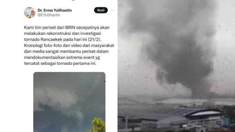 Angin Kencang di Rancaekek, Pakar BRIN: Tornado Pertama di Indonesia