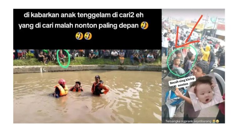 Momen Tim relawan Gabungan Dari Warga, TNI, Polri, dan BPBD Jadi Korban Prank Seorang Bocah Yang Dilaporkan Tenggelam.