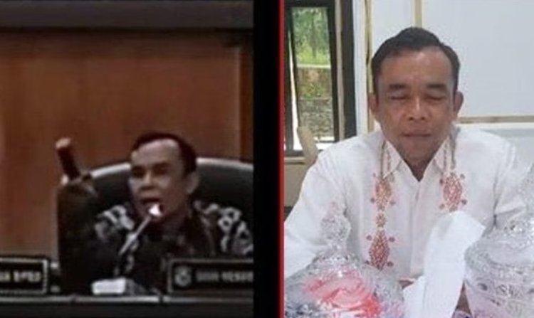 Heboh Saat Pimpin Sidang Ketua DPRD Solok Diduga Acungkan Pisau