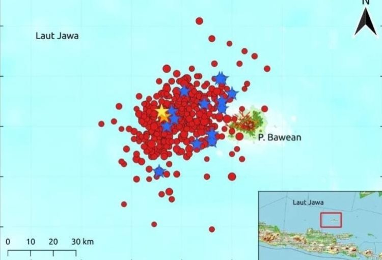 BMKG Sebut 453 Kali Rangkaian Gempa Guncang Bawean Jawa Timur