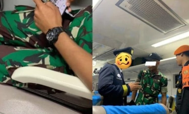 Viral Pria Berseragam TNI Kepergok Diam-diam Foto Penumpang Wanita di Kereta