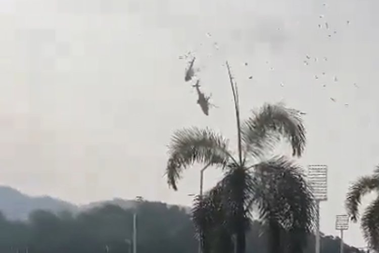 Viral Video Detik-detik Tabrakan 2 Helikopter di Malaysia yang Tewaskan 10 Orang