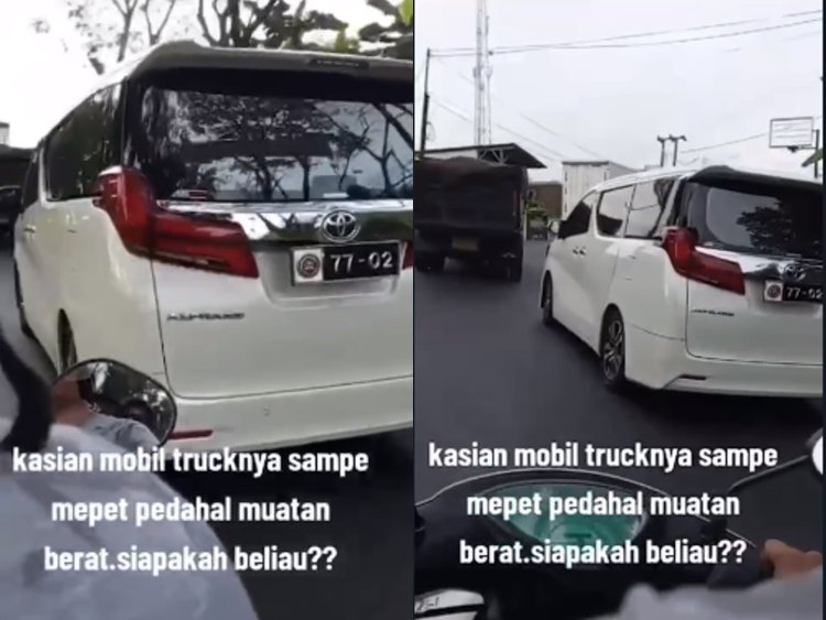 Viral, Mobil Mewah Berplat DPR RI Nyalakan Strobo dan Paksa Truk Minggir