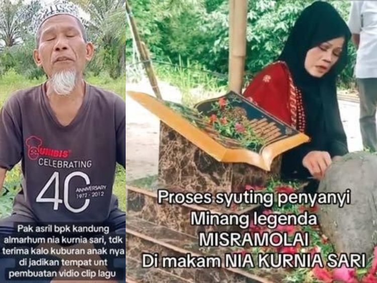 Viral Nyanyi dan Syuting Video Clip di Makam Gadis Penjual Gorengan, Aksi Penyanyi Minang Ini Dikecam Ayah Nia Kurnia Sari