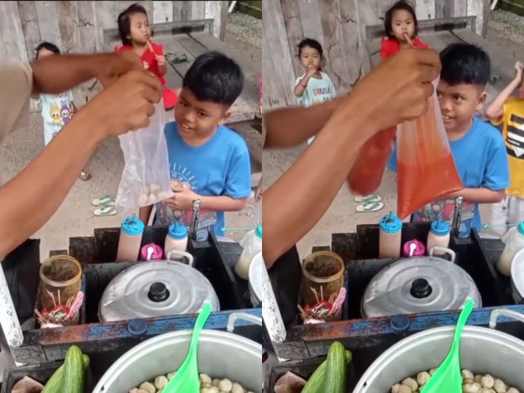 Viral! Bocah Beli Cilok Rp 2.000, Penjual Beri Saus Melimpah Hingga Tertutup Penuh