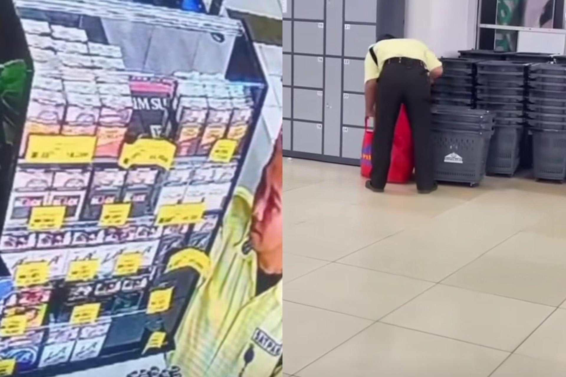 Bukannya Jaga Keamanan, Oknum Security di Mall Tambora Malah Terekam Curi Sembako dan Rokok