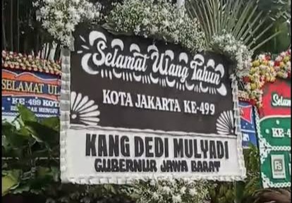 KDM Kirim Karangan Bunga Warna Hitam Saat HUT Jakarta, Begini Kata Pemprov DKI