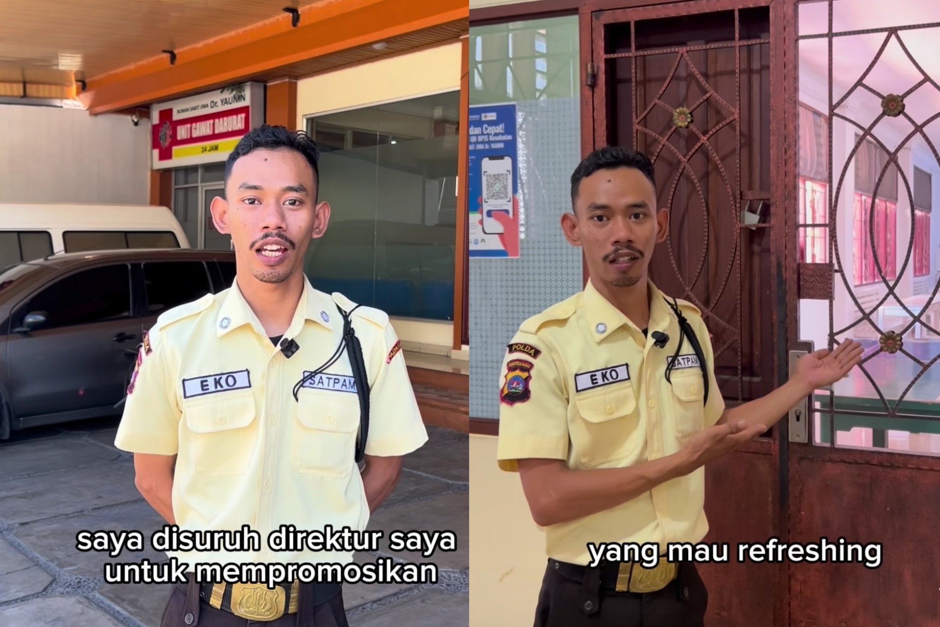 Kocak! Aksi Satpam RSJ di Padang Promosikan Pelayanan Lewat Ajakan 'Refreshing' Viral di Medsos