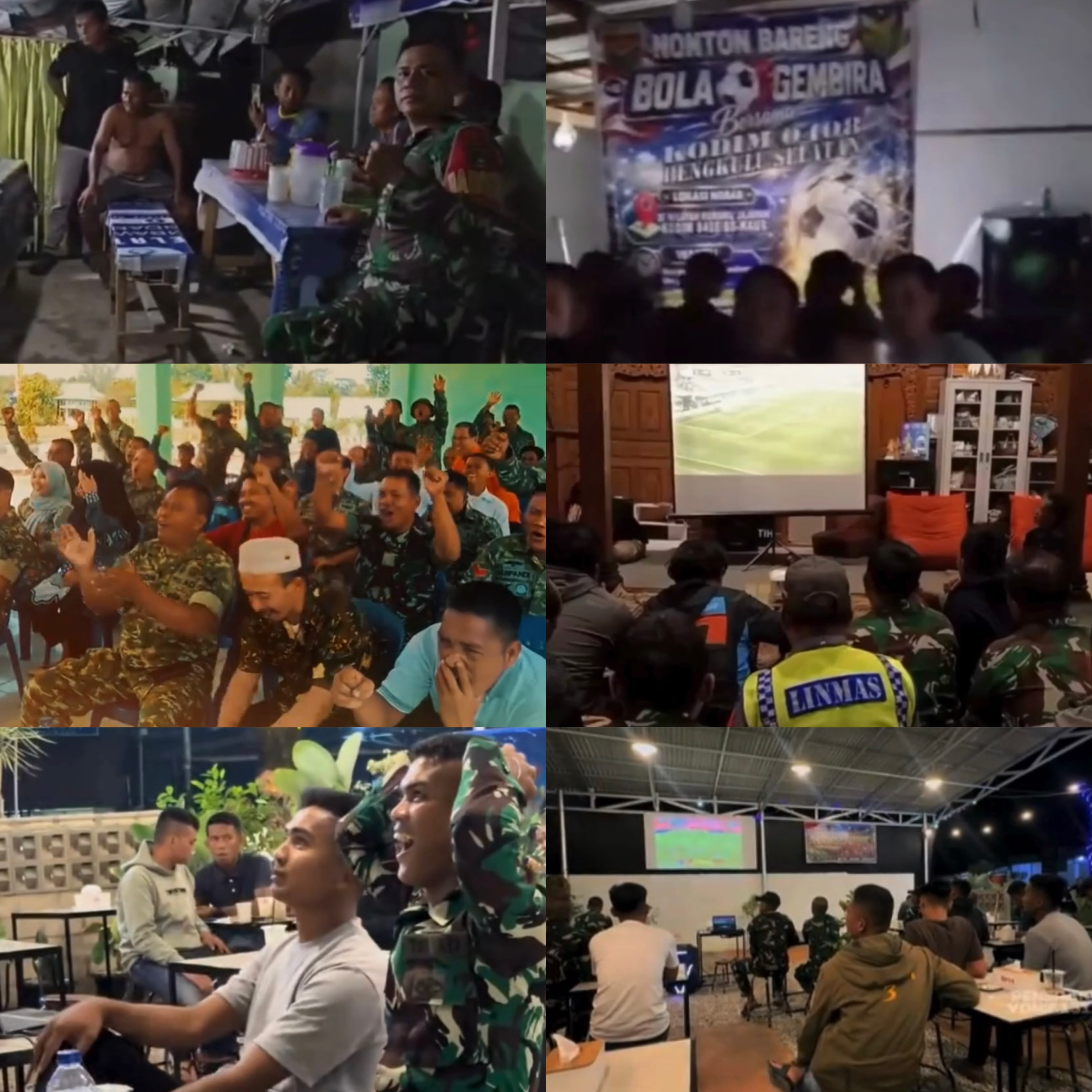 Momen Sepak Bola Menyatukan Warga dan Prajurit TNI Seluruh Indonesia Nobar Piala Dunia Bersama