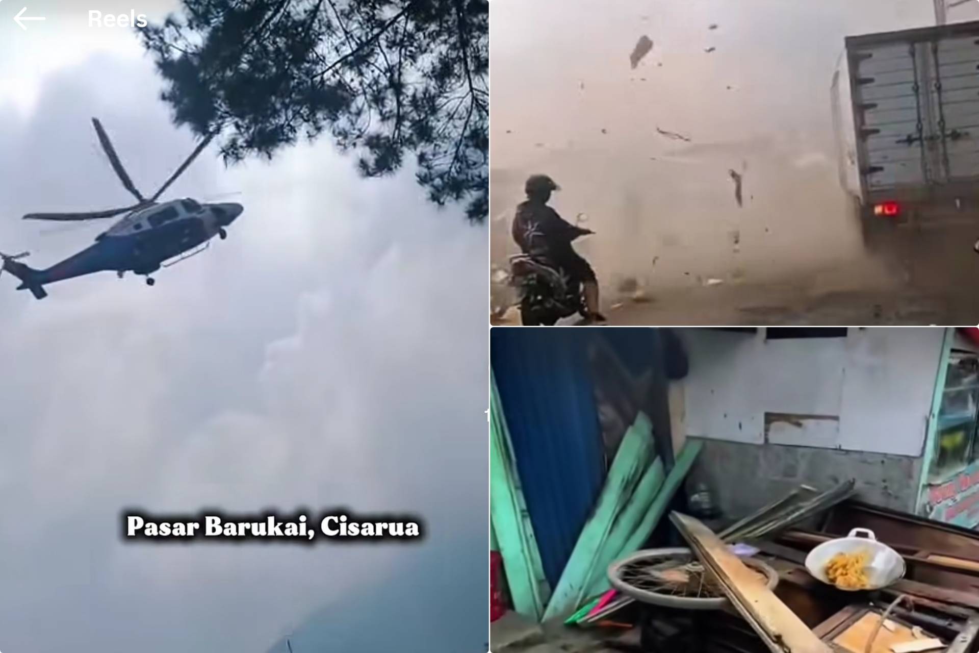 Gegara Helikopter Terbang Terlalu Rendah, Pasar di Bandung Barat Porak-Poranda