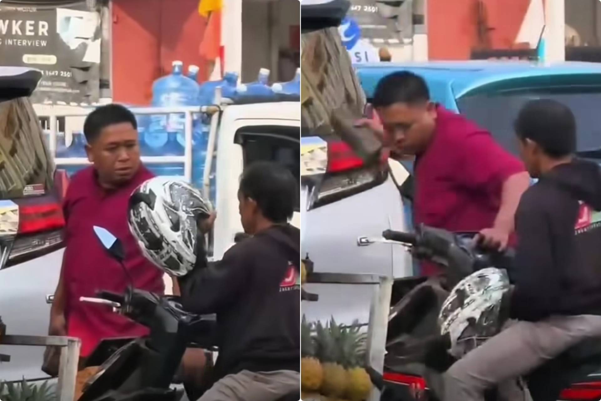 Tak Sengaja Menyenggol Alphard, Motor Ojol Diduga Dirusak Pakai Batu