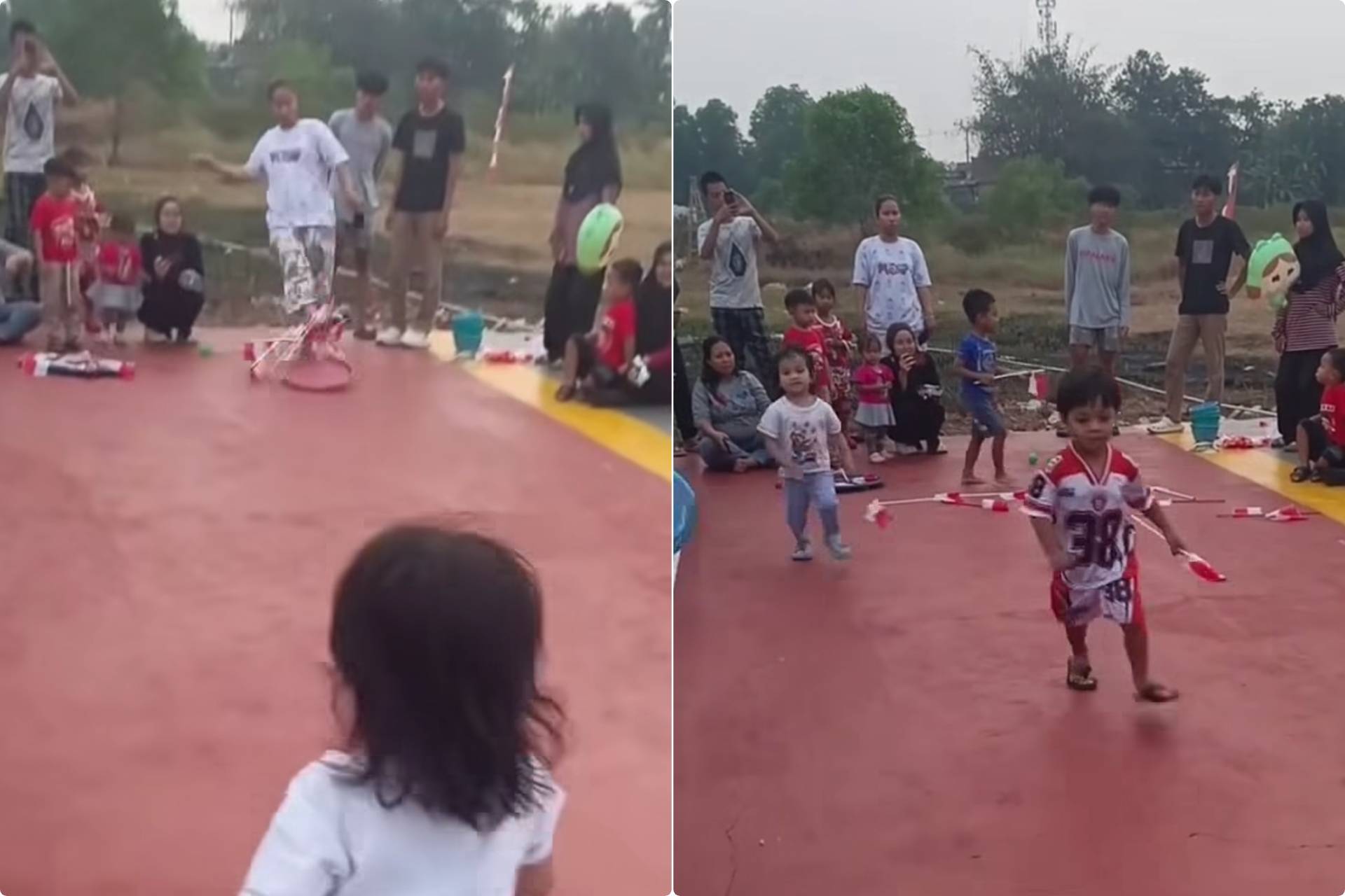 Bikin Netizen Geram, Aksi Ibu-Ibu Tendang Atribut Lomba Anak Panen Kecaman