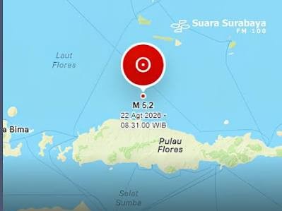 Gempa M5,2 Guncang Flores Sabtu Pagi, BMKG Pastikan Tak Berpotensi Tsunami