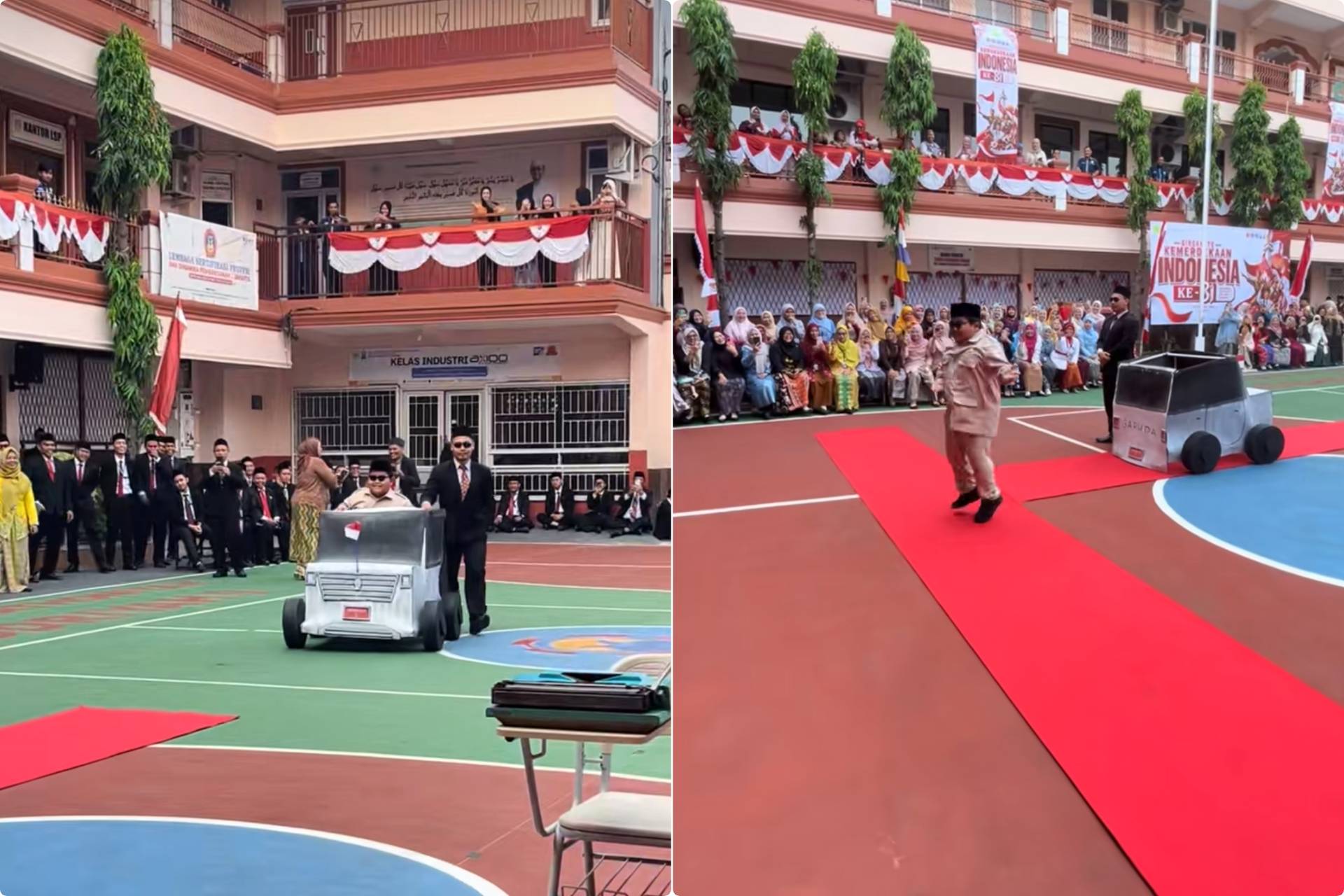 Aksi 'Mr. Pidato' Cosplay Prabowo Saat 17-an Ini Bikin Penonton Geleng-Geleng Kepala