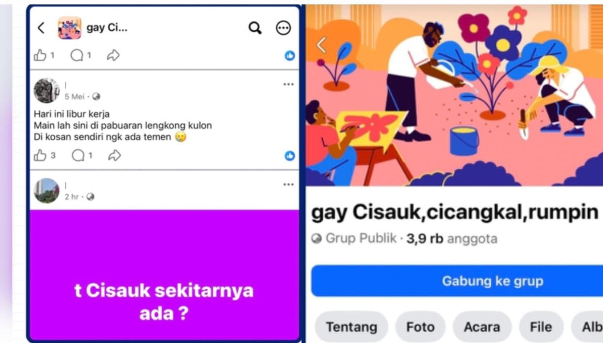 Heboh! Grup Facebook Bernama “Gay Cisauk” Muncul, Anggotanya Capai Ribuan