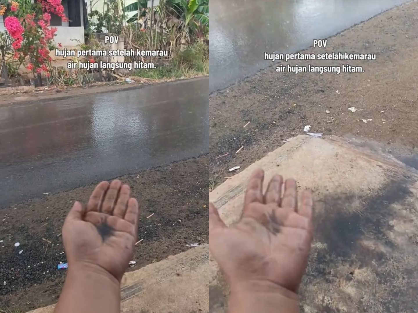 Bikin Syok! Hujan Pertama Usai Kemarau Panjang di Kalsel Bukannya Bening Malah Berwarna Hitam